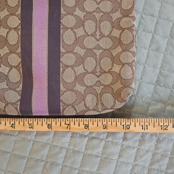 Coach File Brown and Purple Signature Crossbody Bag - Picture 4 of 13